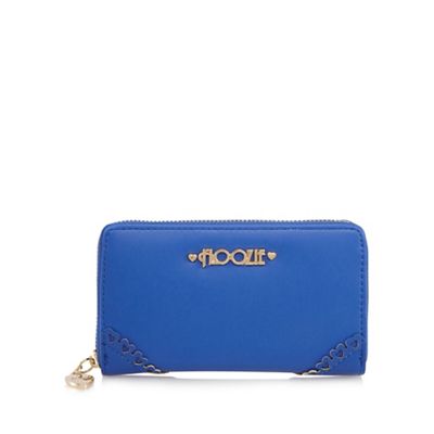 Blue zip around purse